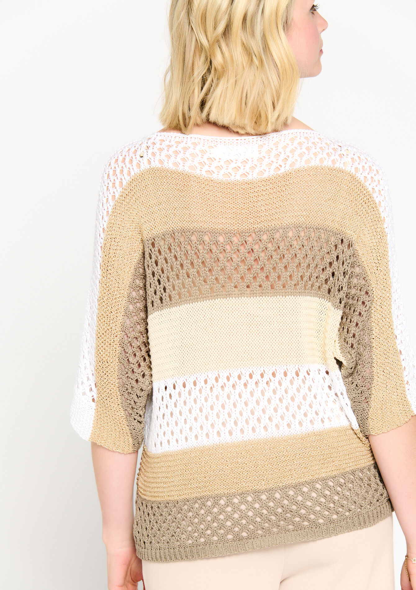 Openwork pullover - TAUPE - 04006218_1021