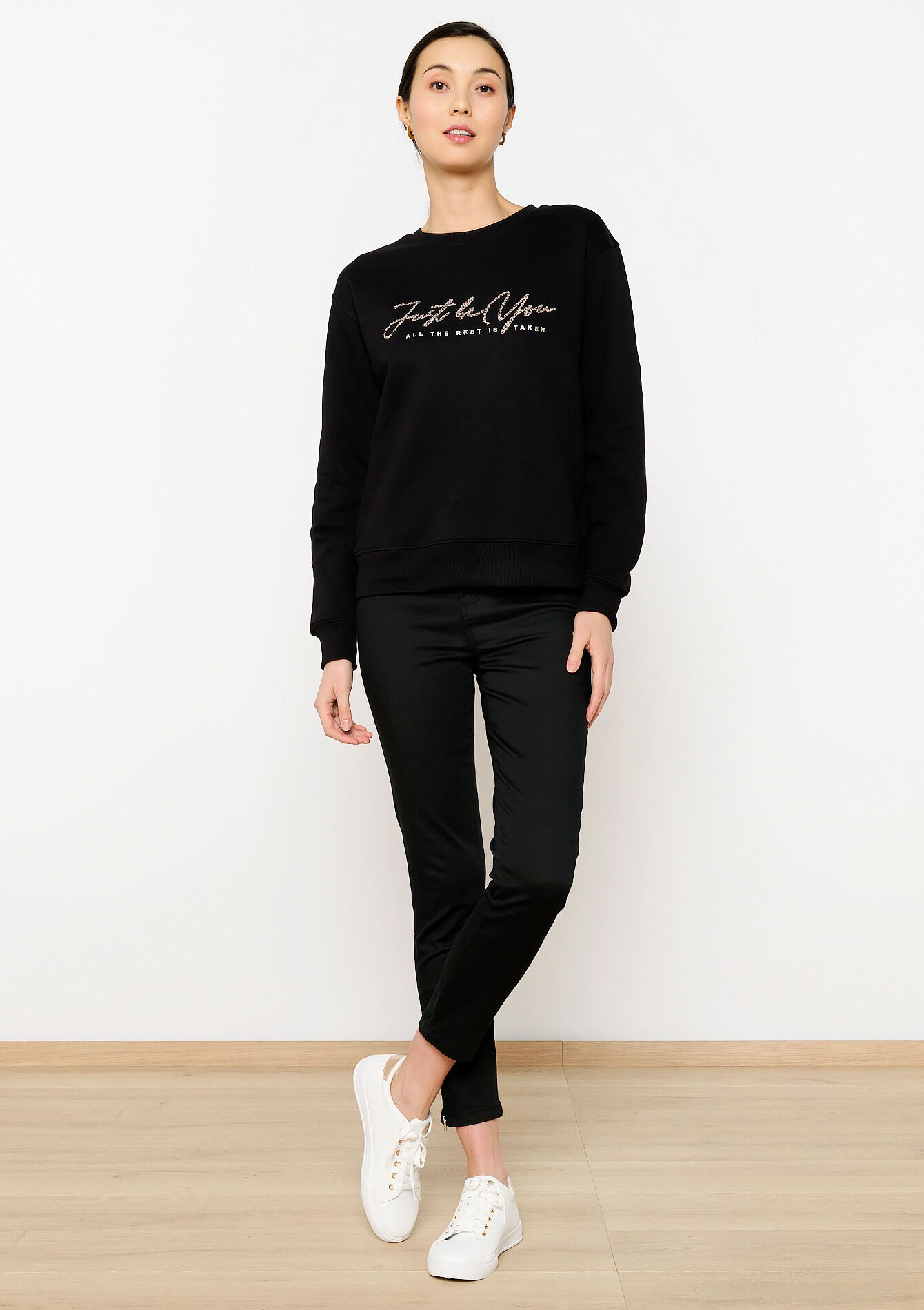 Sweater met opschrift, Sweater met opschrift - BLACK - 03001702_1119