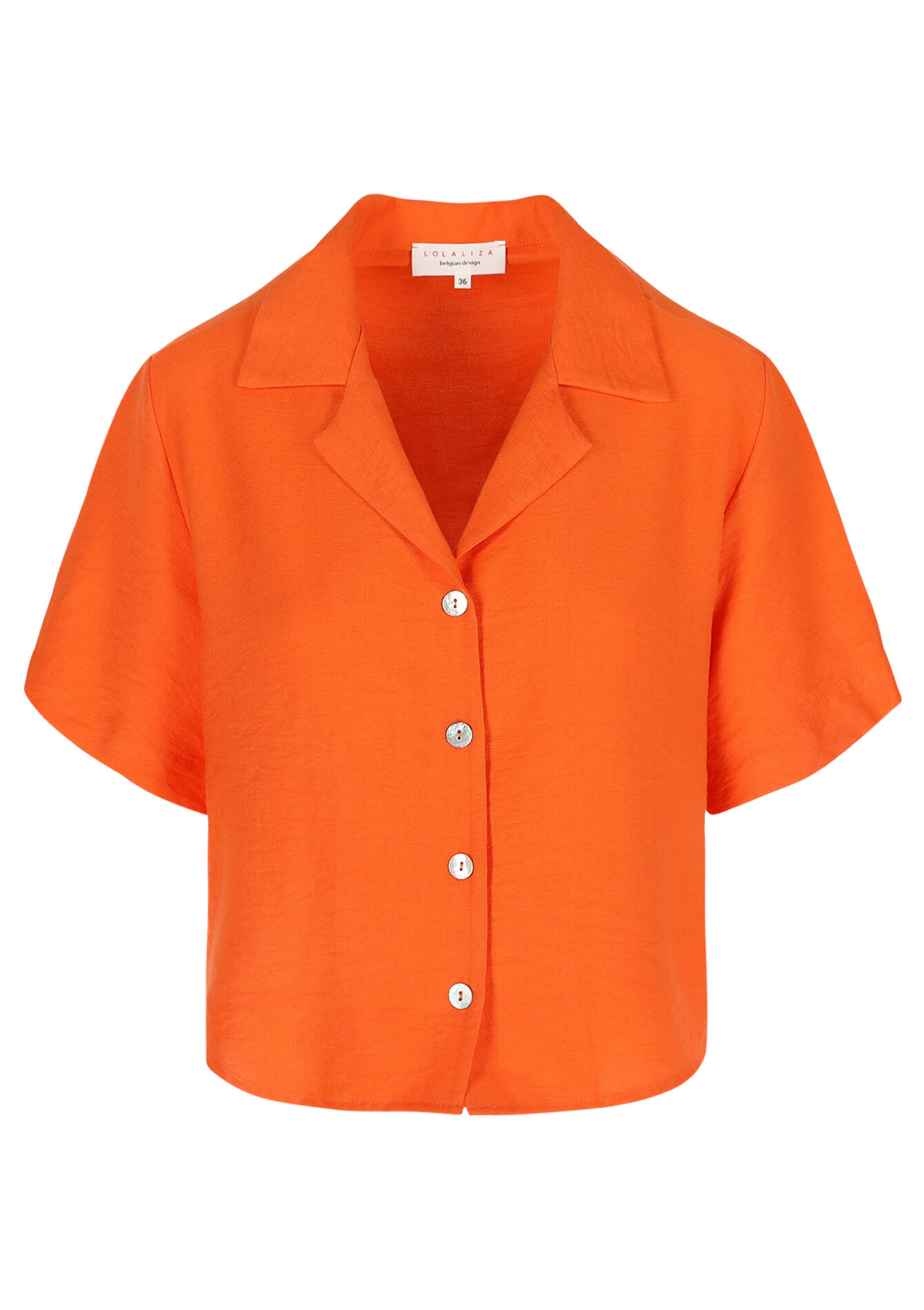 Chemise boutonnée ample, Chemise boutonnée ample - ORANGE BRIGHT - 05702800_1255