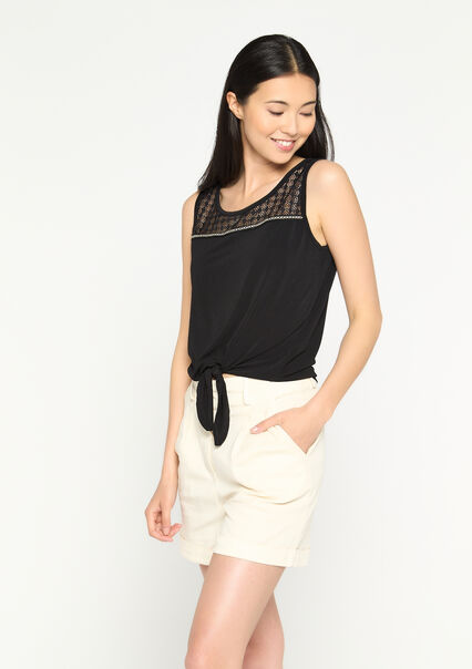 Tank top with lace - BLACK - 02200249_1119