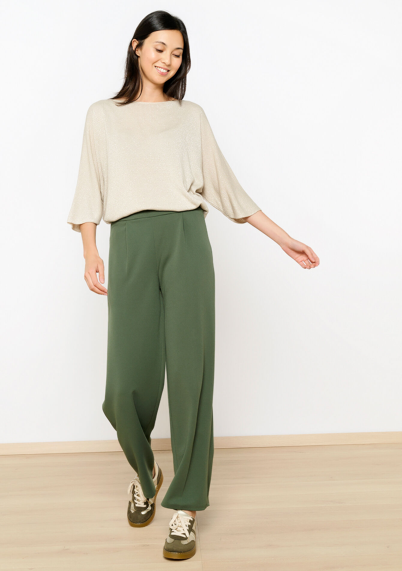 Fine pullover with lurex, Fine pullover with lurex - CHAMPAGNE SAND - 04006637_4007