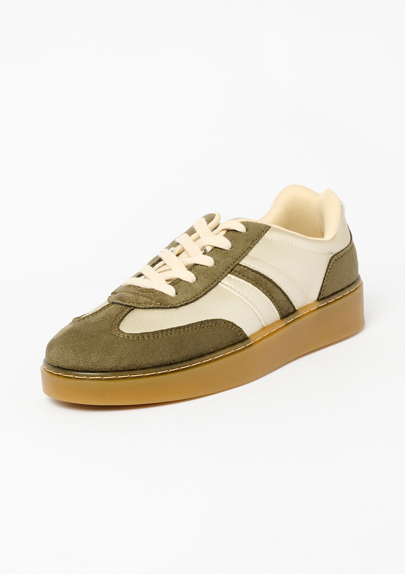 Trainers with thick sole, Trainers with thick sole - KHAKI MINT - 13000766_2542