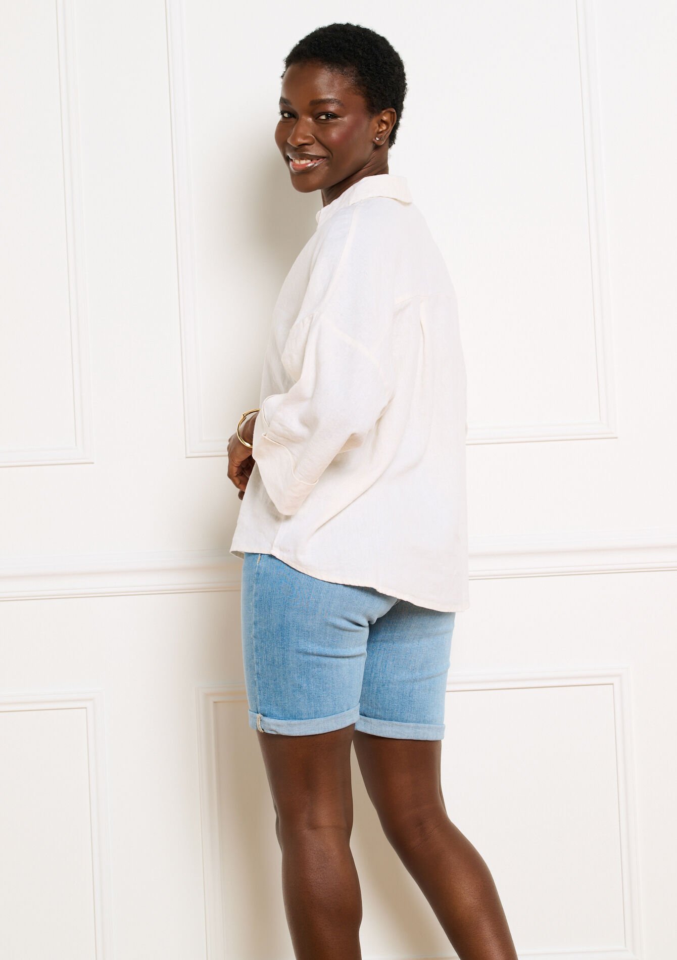 Losvallend shirt met wijde mouwen - OPTICAL WHITE - 05702965_1019