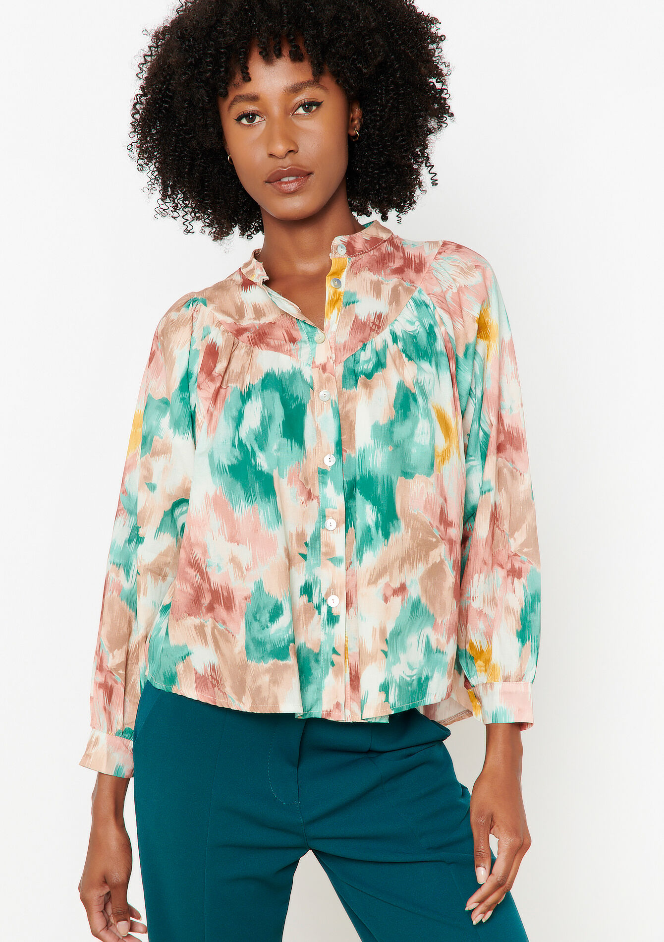 Chemise ample, Chemise ample - ALMOND GREEN - 05702303_1724