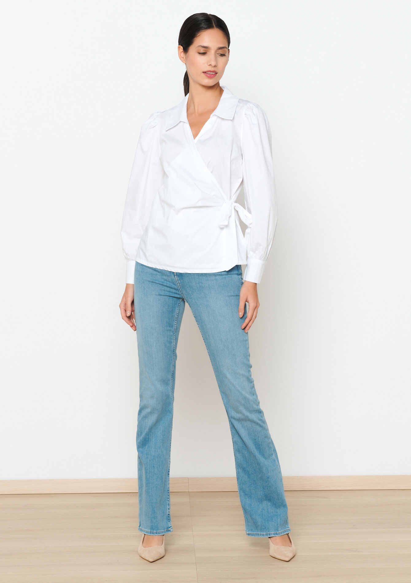 Wrap-around blouse, Wrap-around blouse - OPTICAL WHITE - 05702460_1019