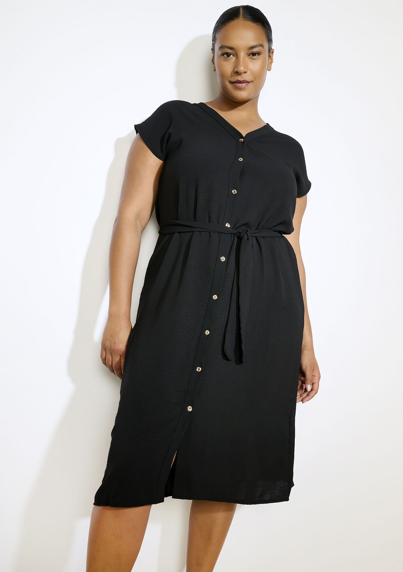 Overhemdjurk met knoopjes, Overhemdjurk met knoopjes - BLACK - 08104243_1119