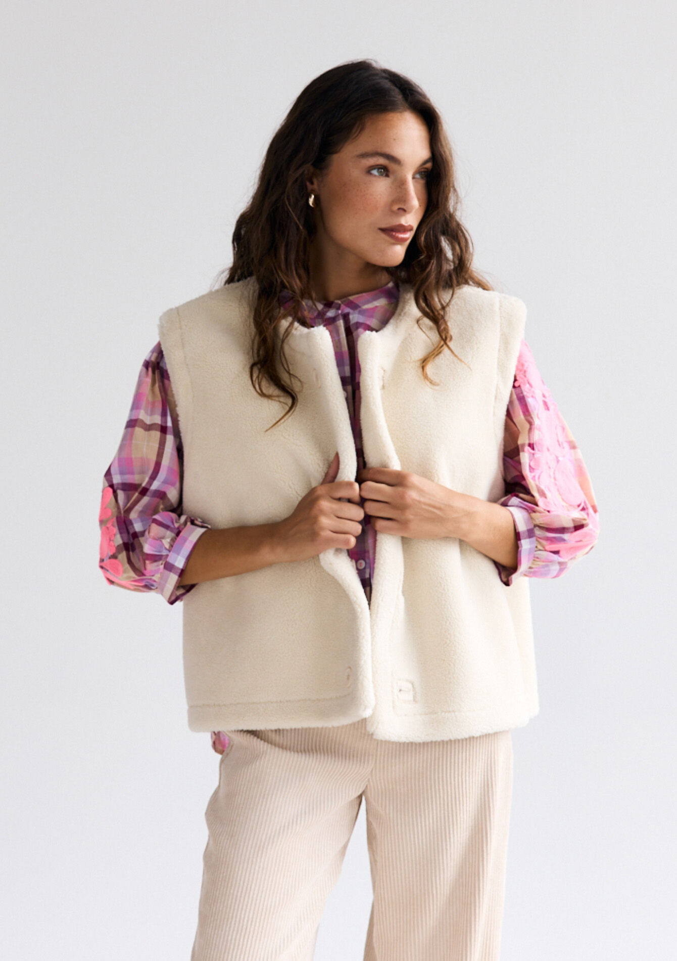 Omkeerbare gevoerde vest, , back