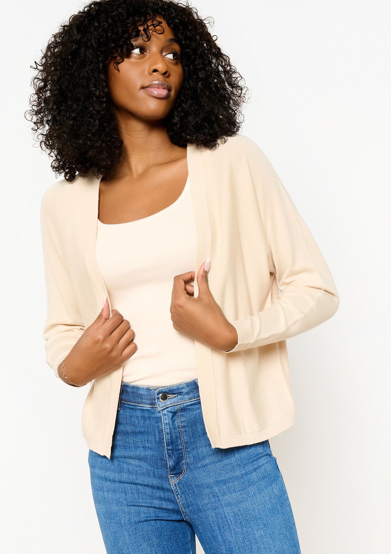 Cardigan met vleermuismouwen, Cardigan met vleermuismouwen - LT BEIGE - 04101083_2527