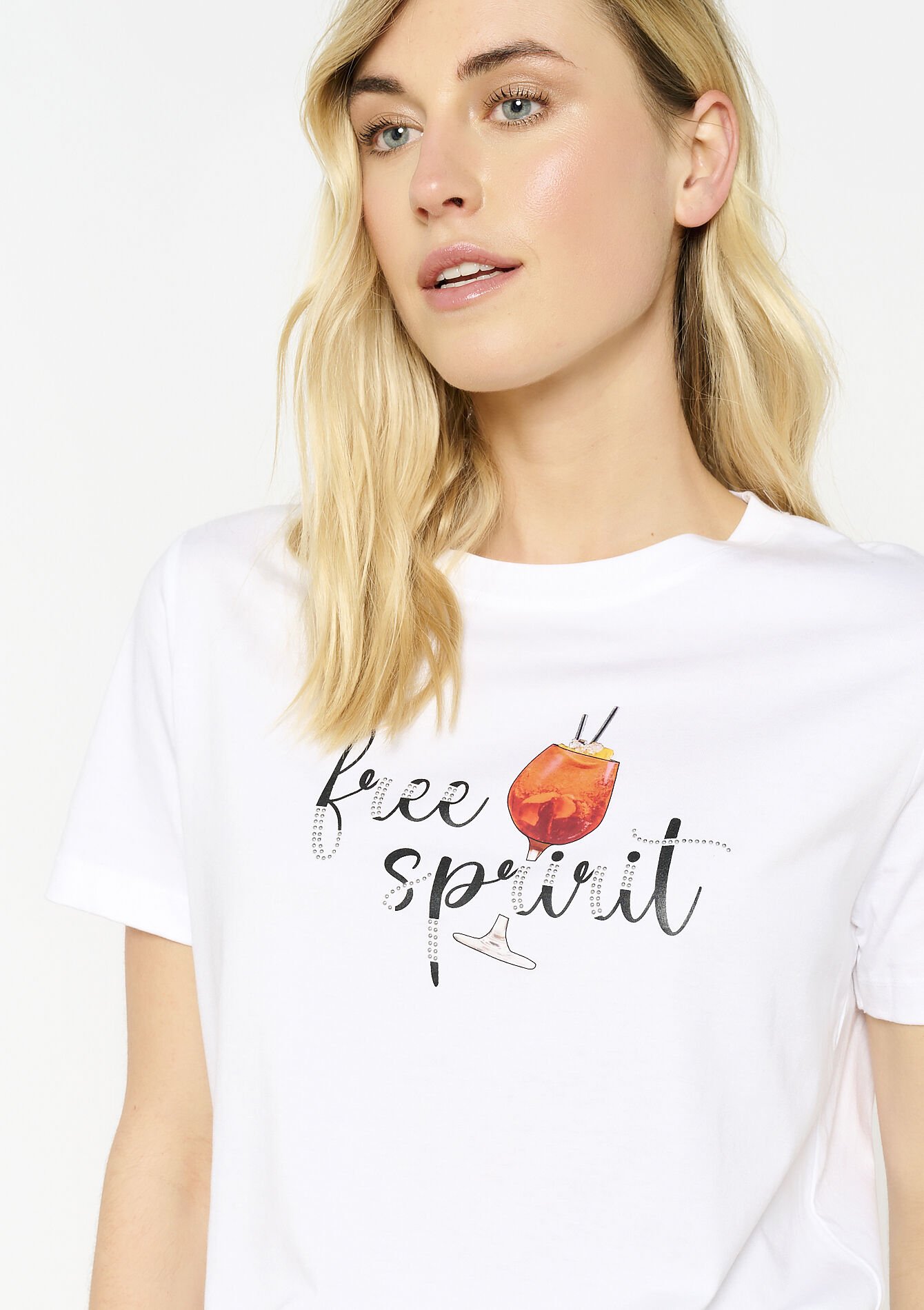 T-shirt met 'Free Spirit' print, T-shirt met 'Free Spirit' print - OPTICAL WHITE - 02301609_1019