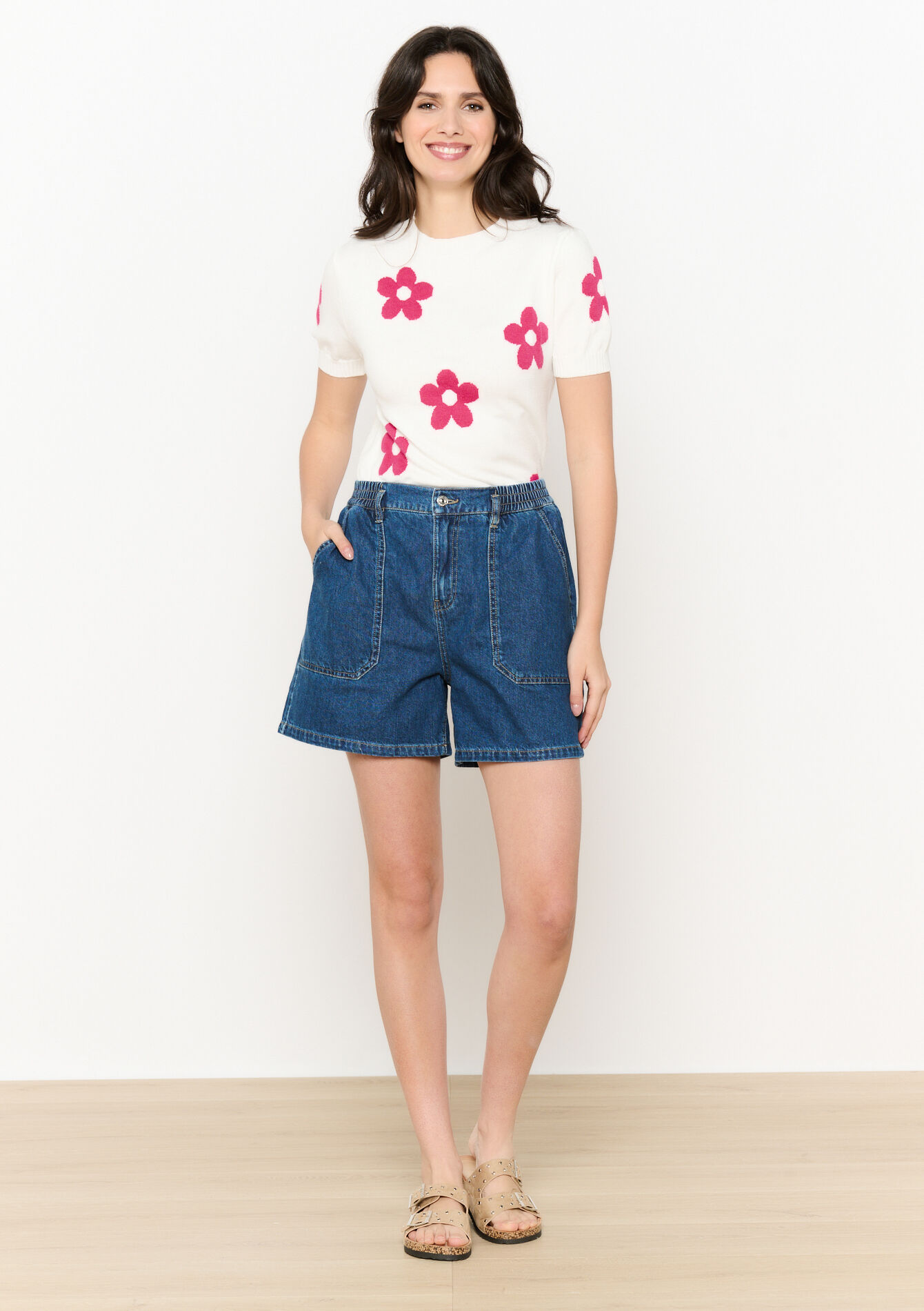 Jacquard sweater with flowers, Jacquard sweater with flowers - OFFWHITE - 04006882_1001