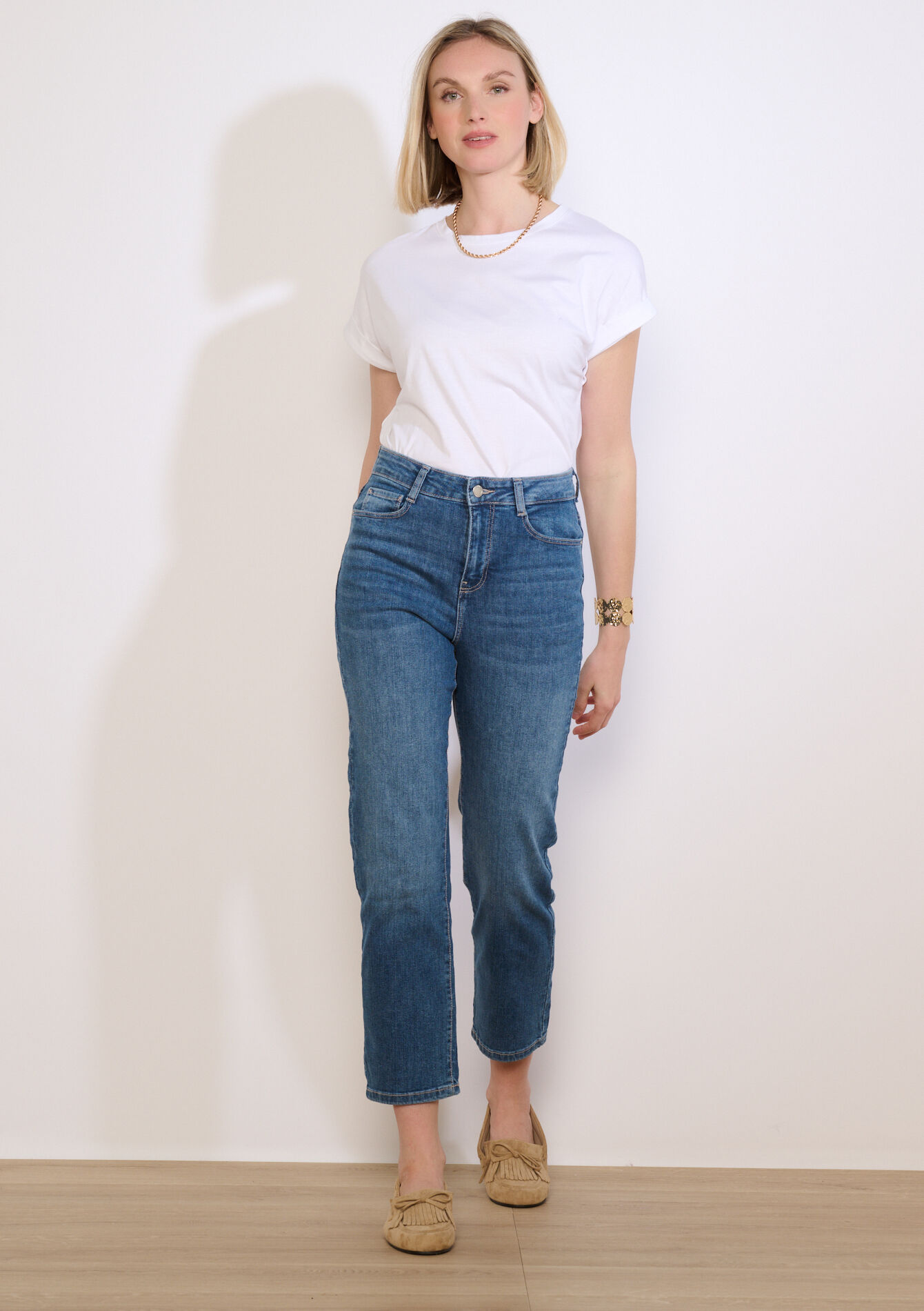 7/8 rechte jeans - MEDIUM BLUE - 22000636_0500