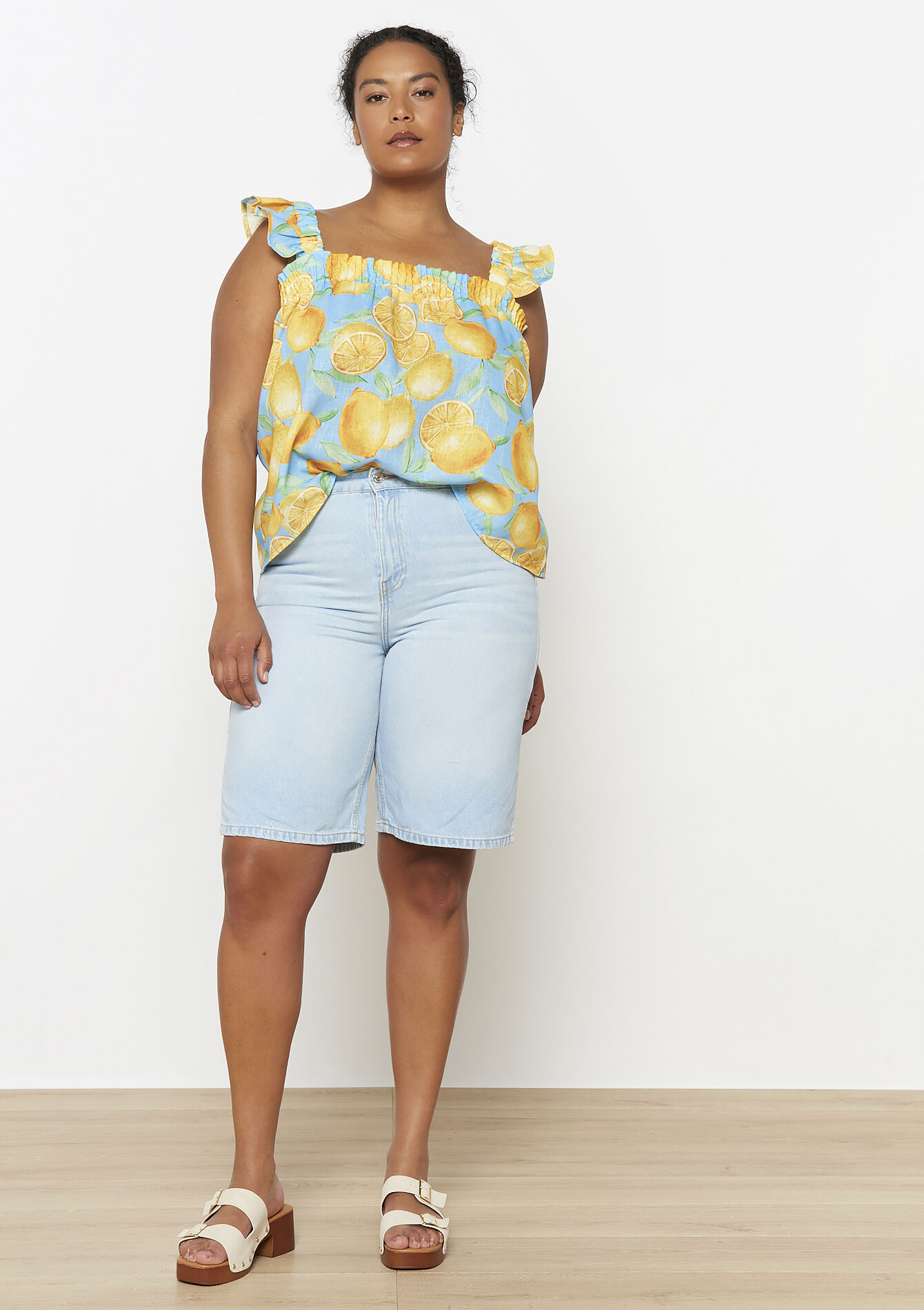 Denim bermuda short, Denim bermuda short - BLUE BLEACHED - 22000611_0502