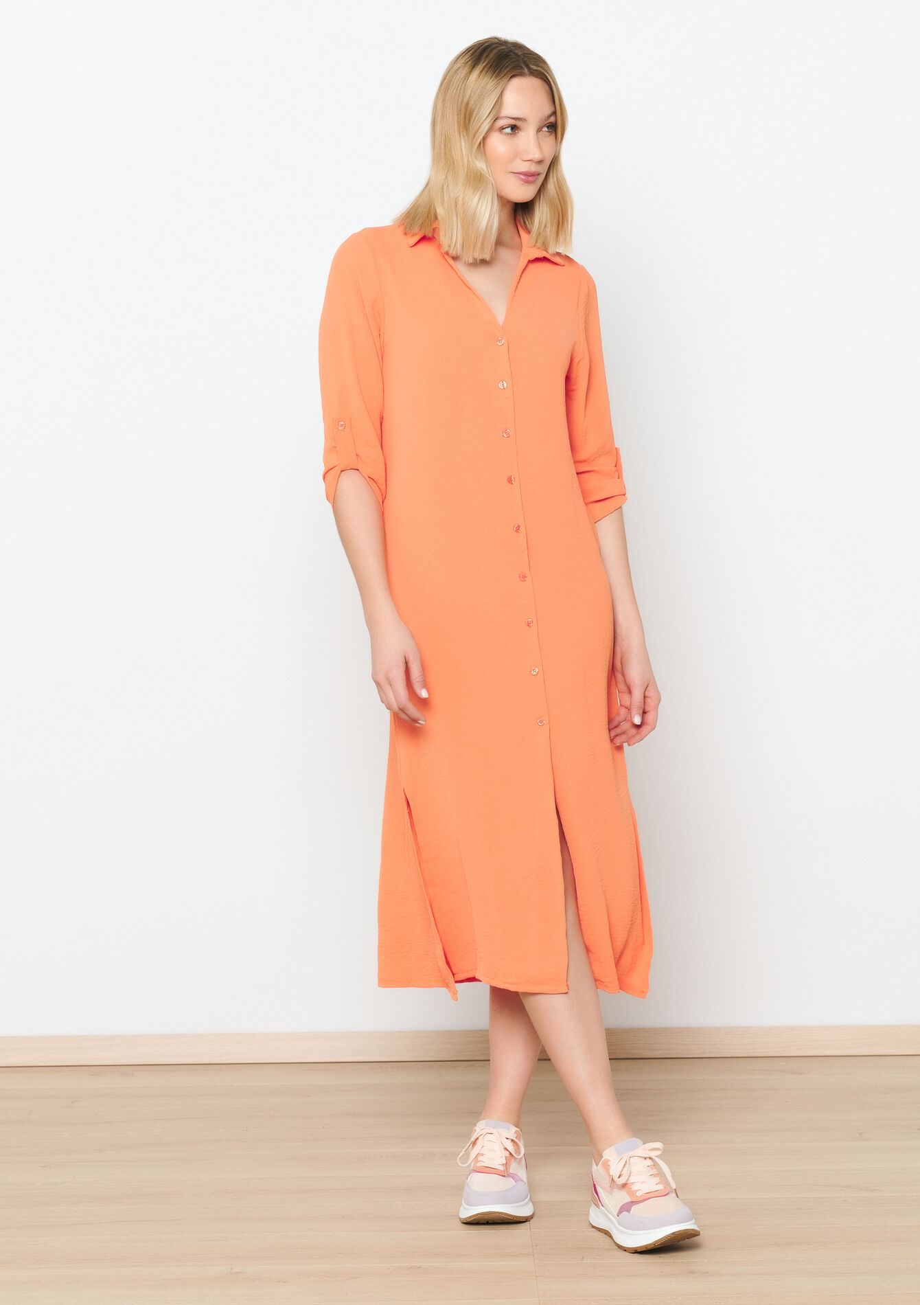 Straight shirt dress, Straight shirt dress - ORANGE MANGO - 08602304_2575