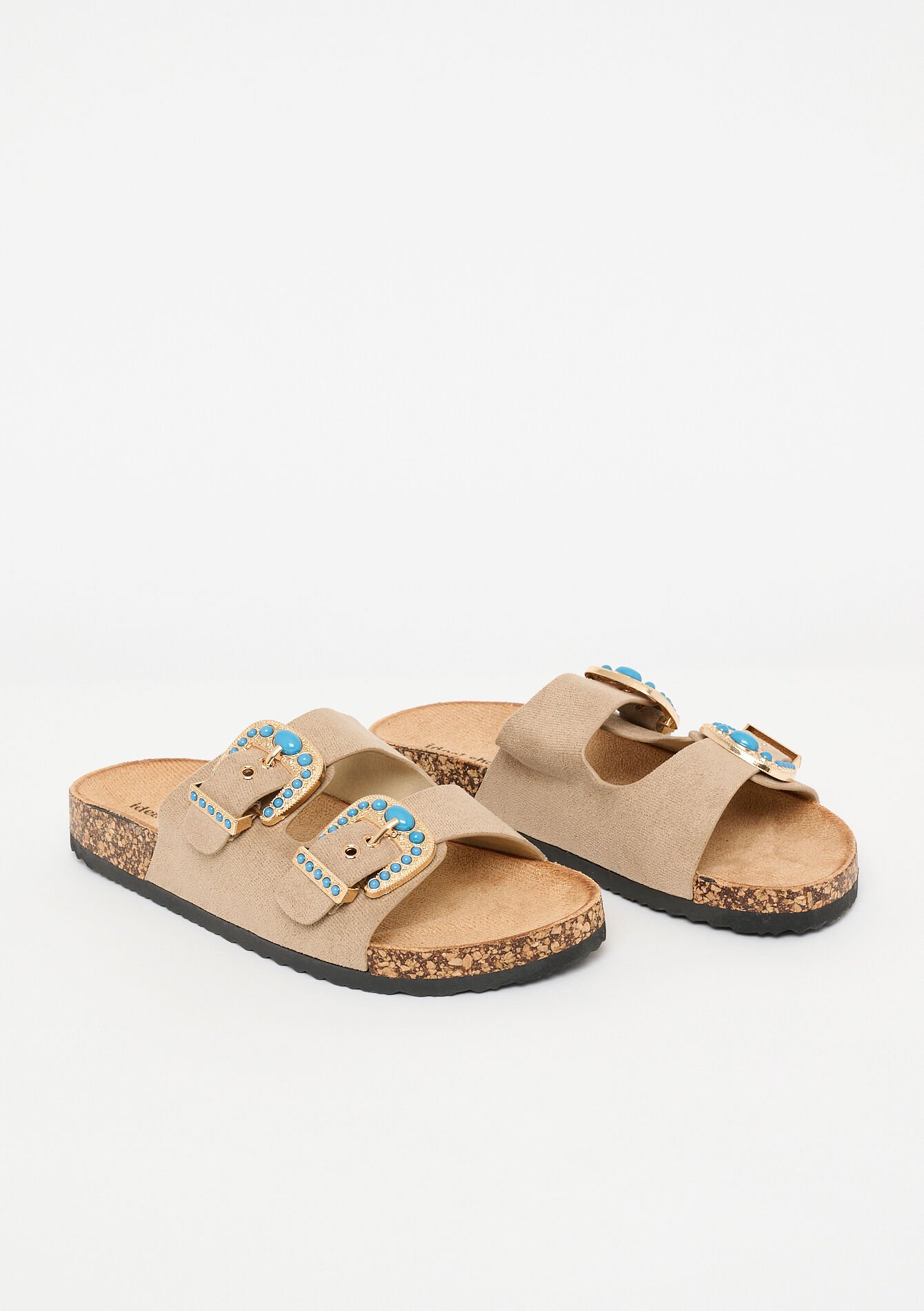 Sandalen met siergespen - BEIGE ASH - 13000856_1904