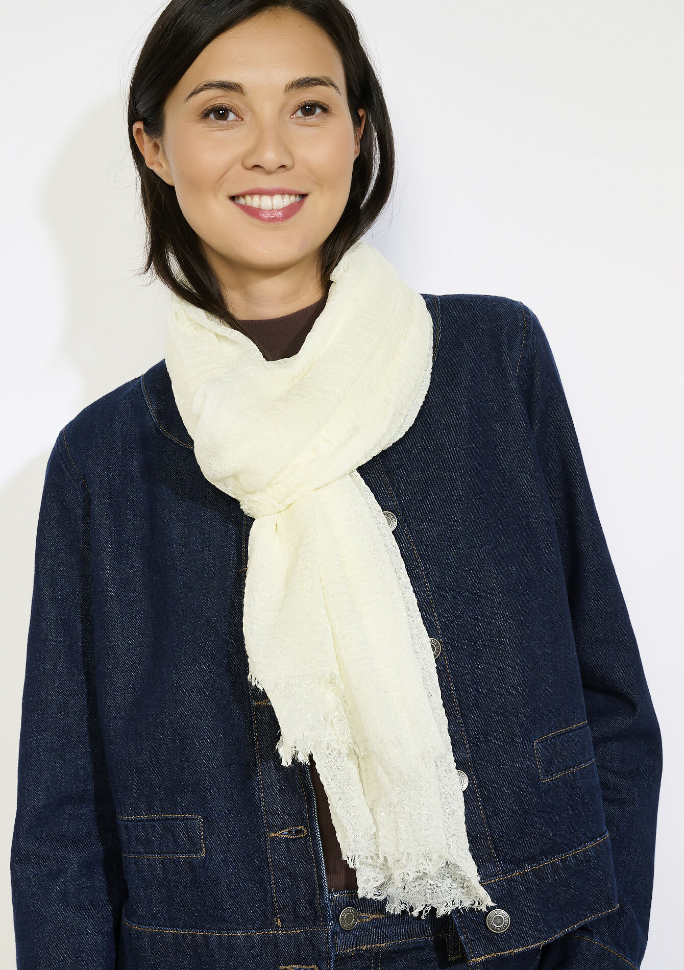 Foulard effet froissé, Foulard effet froissé - VANILLA WHITE - 17101362_1013