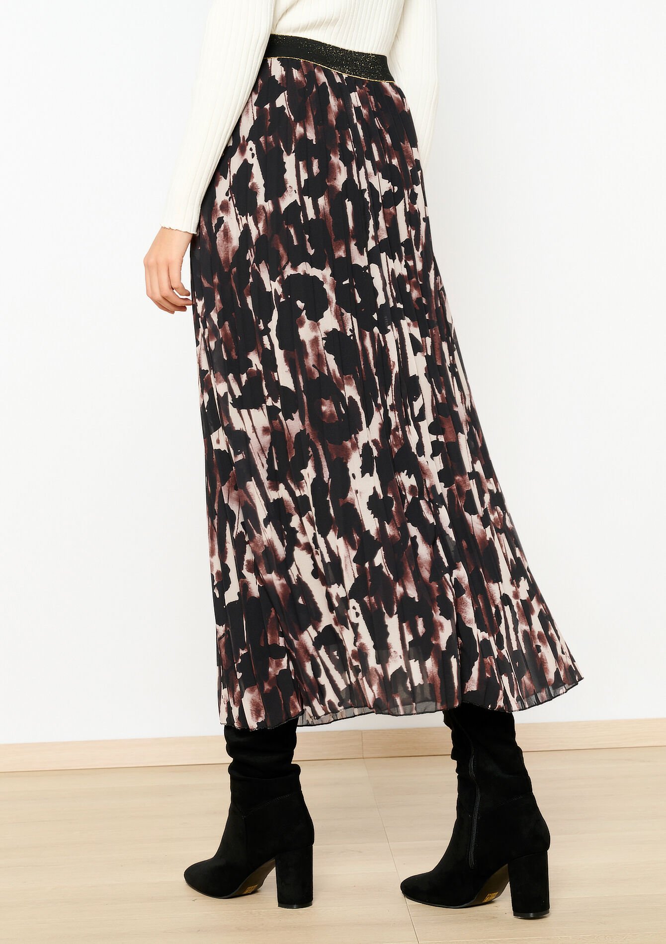 Maxi skirt with print - BLACK - 07101204_1119