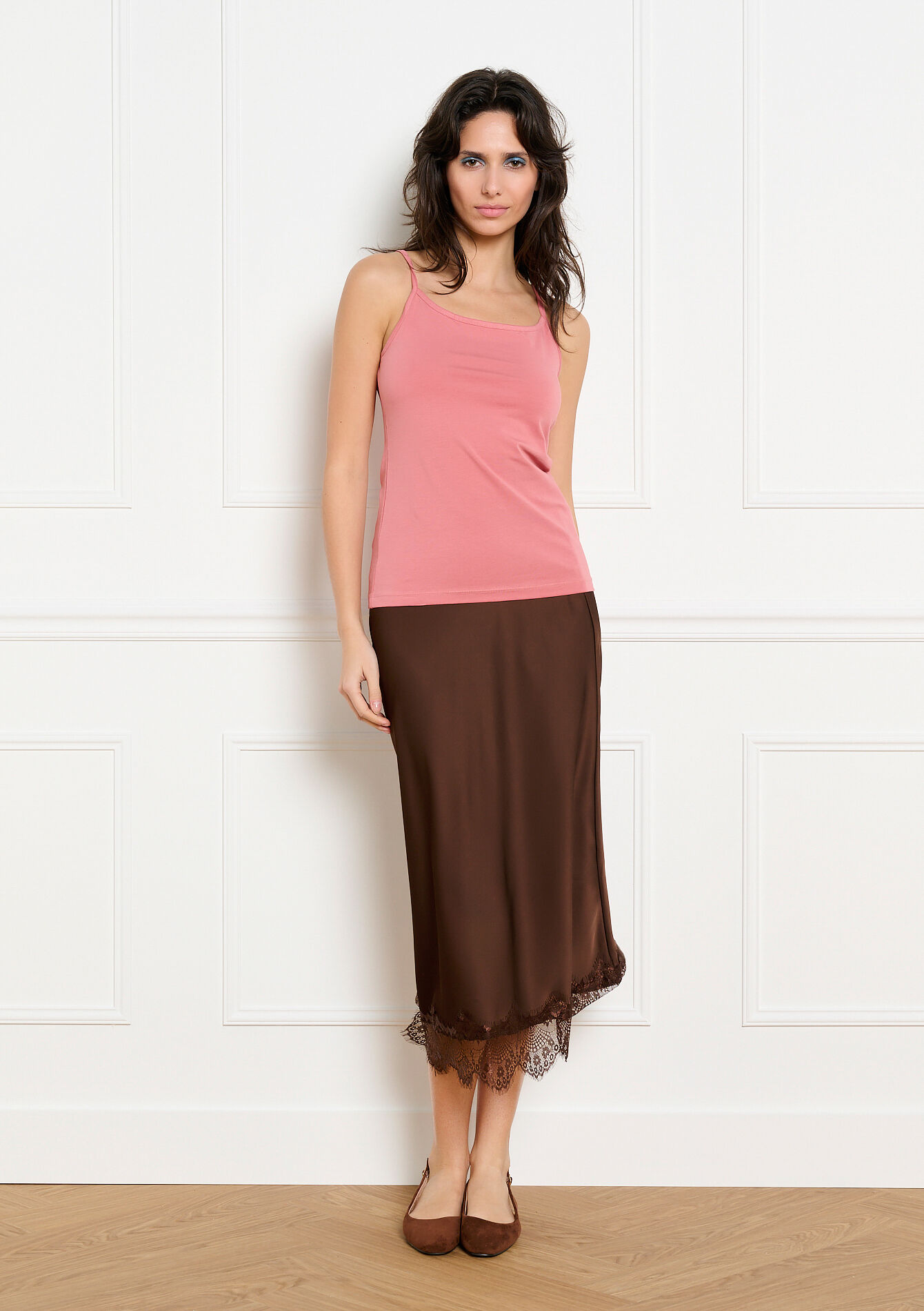 Top met fijne bandjes, , back