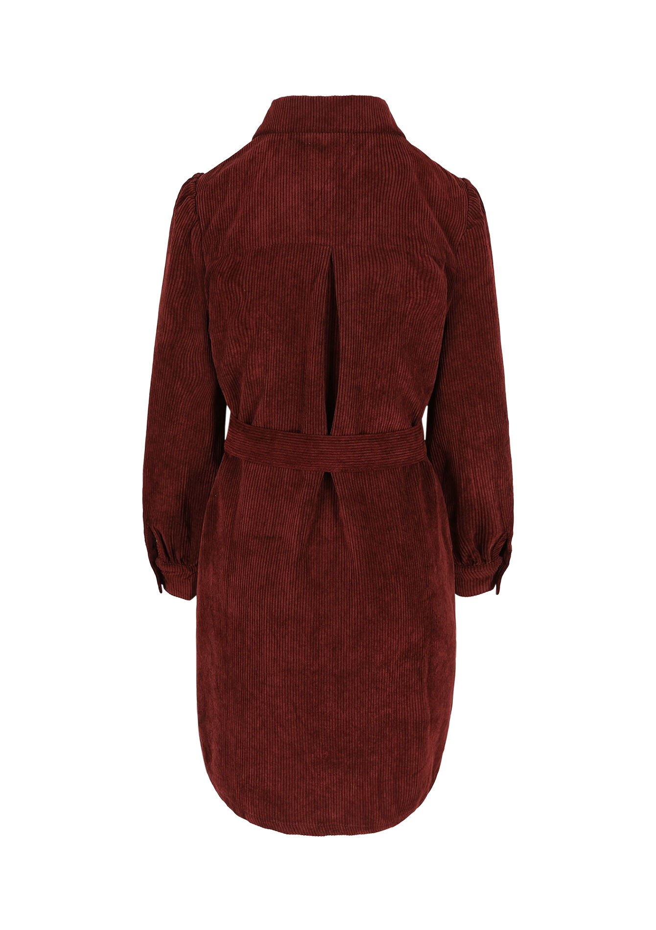 Robe chemise en velours, Robe chemise en velours - BORDEAU WINE - 08104034_1467