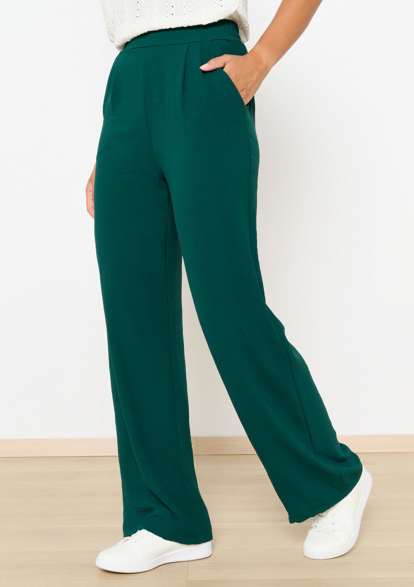 Wijde broek, Wijde broek - BOTTLE GREEN - 06600891_1778