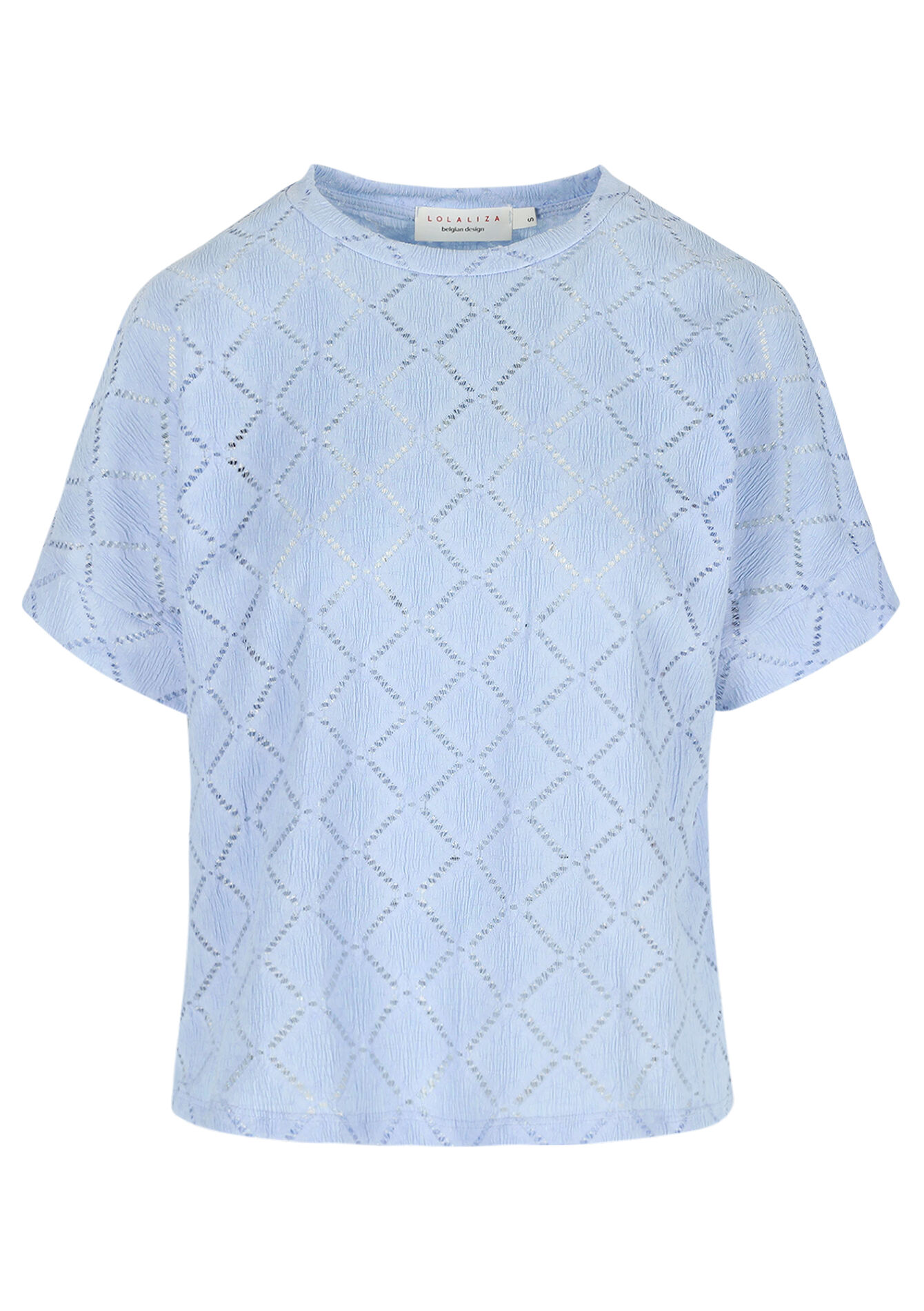 Ajourgebreide top, Ajourgebreide top - LT BLUE - 02301794_2519