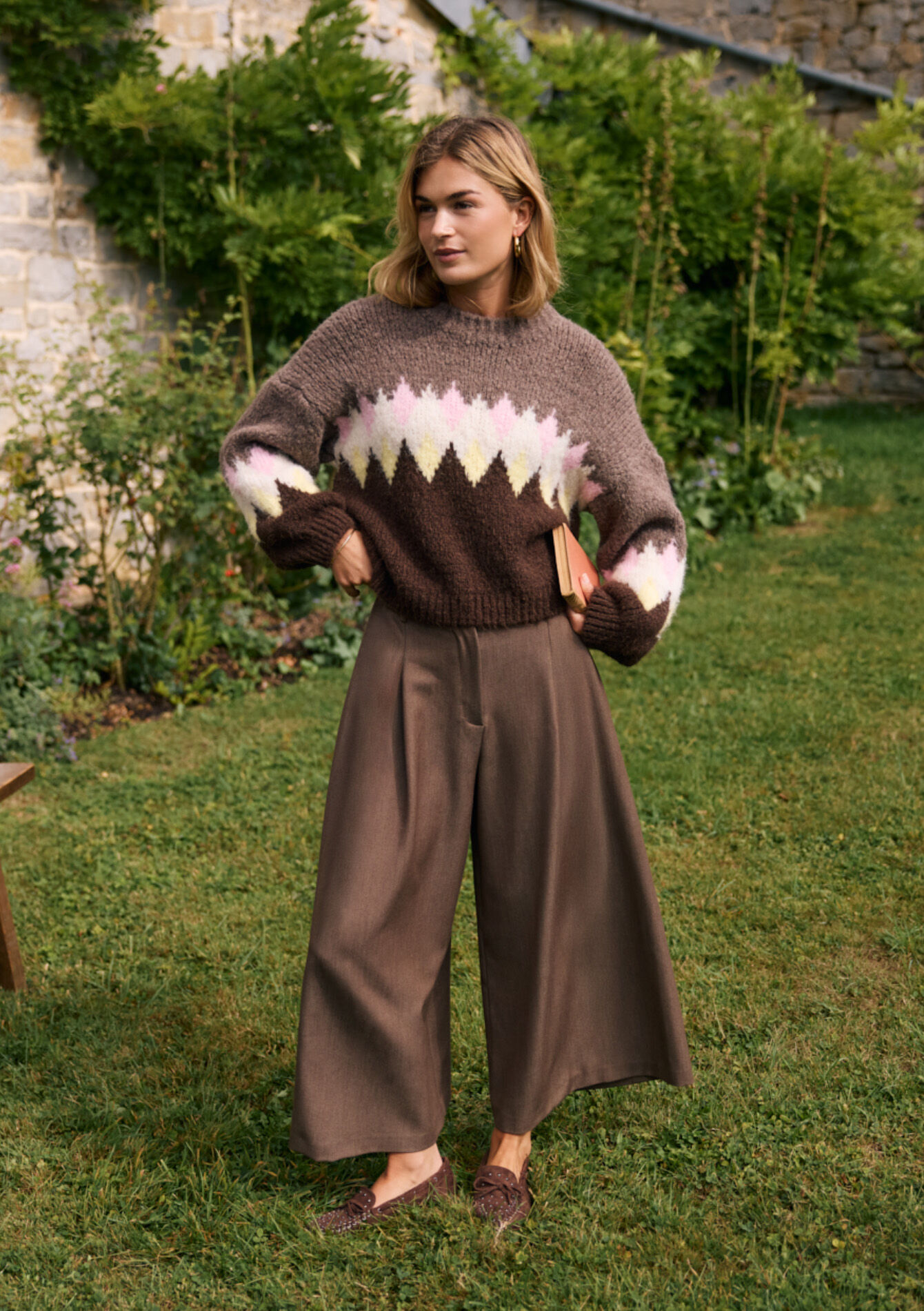 Fluid wide-leg trousers, Fluid wide-leg trousers - TAUPE - 06100764_1021