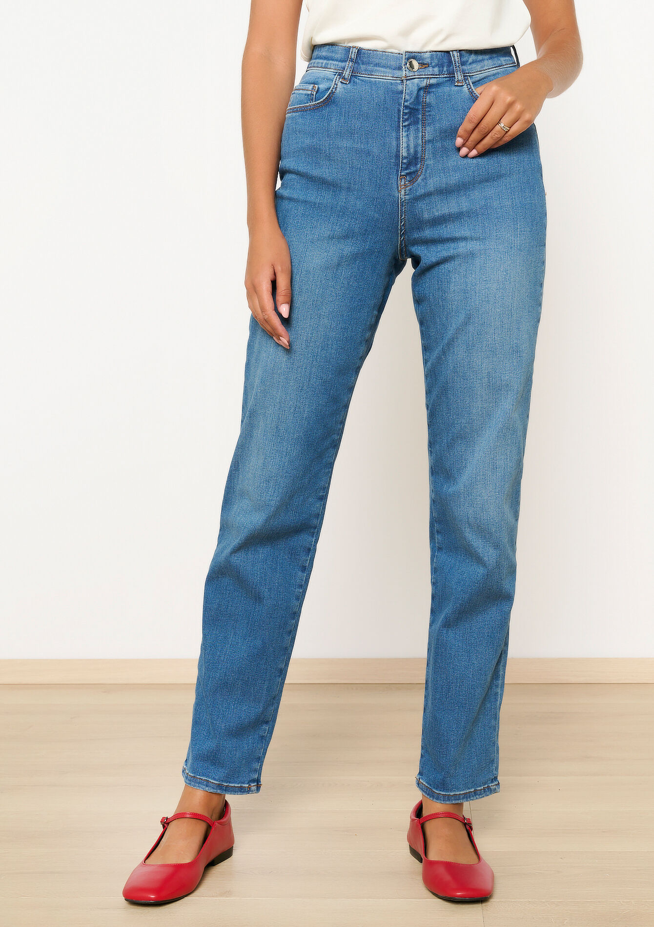 Multiple size rechte jeans, Multiple size rechte jeans - MEDIUM BLUE - 22000546_0500