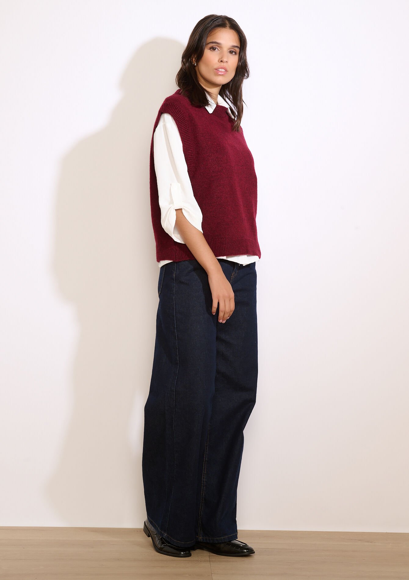 Mouwloze gebreide trui, Mouwloze gebreide trui - LT GREY - 04007086