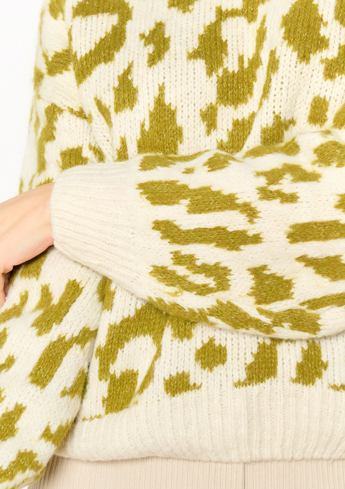 Trui met luipaardprint, Trui met luipaardprint - VANILLA WHITE - 1120488