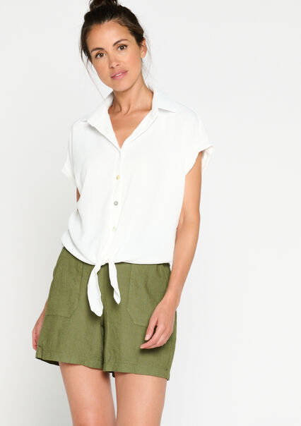 Shirt with button - OPTICAL WHITE - 05702160_1019