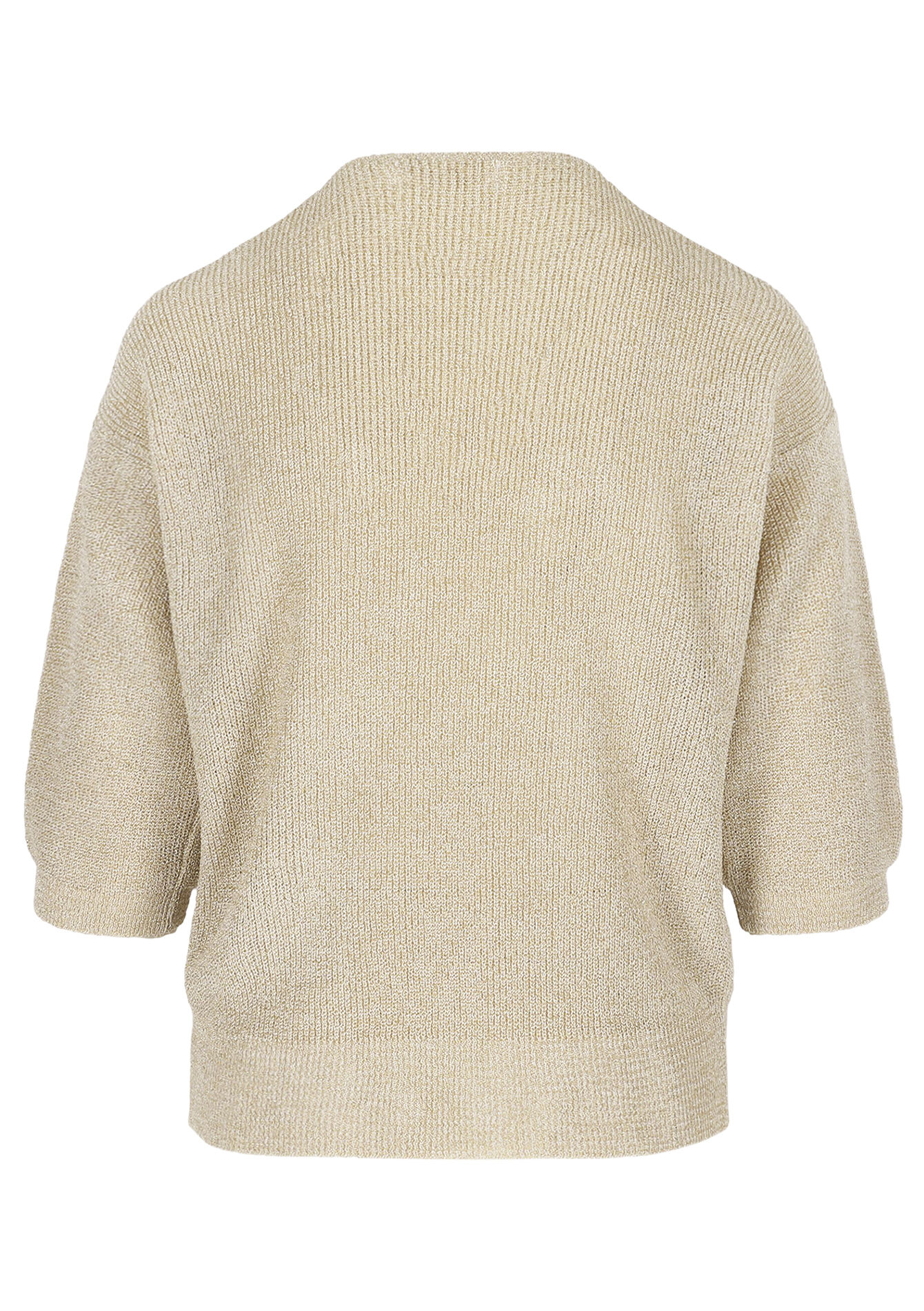 Lurex trui met v-hals - CHAMPAGNE SAND - 04007208_4007