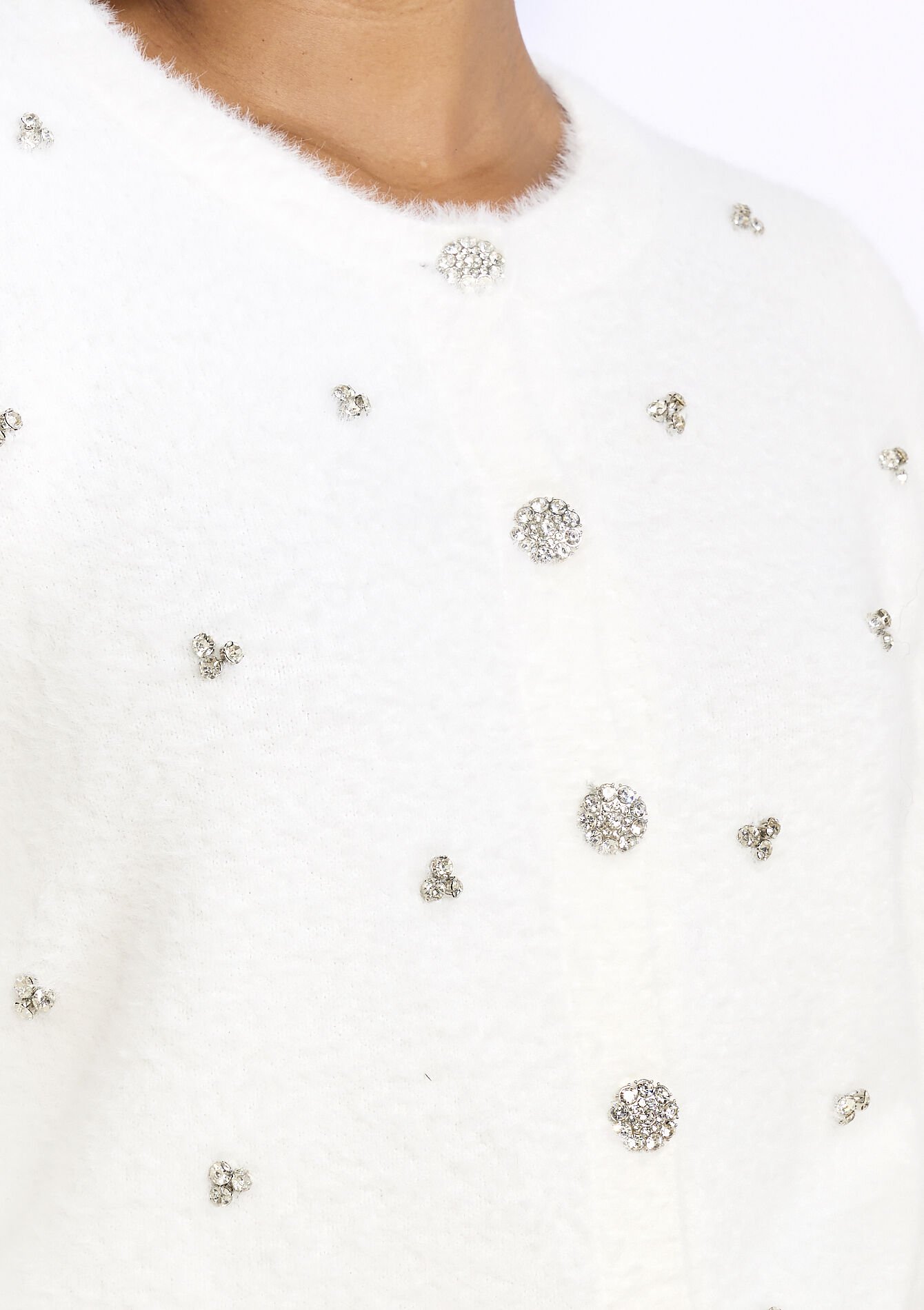 Zachte gebreide vest met accenten, Zachte gebreide vest met accenten - VANILLA WHITE - 04101314_1013