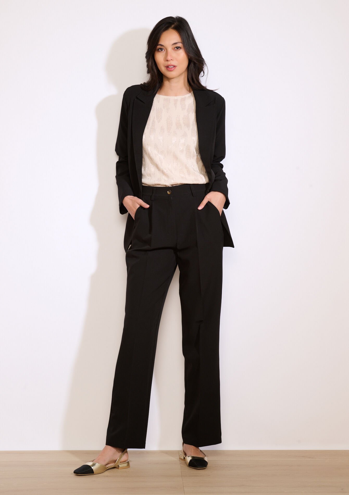 Rechte elegante broek, Rechte elegante broek - BLACK - 06100737_1119