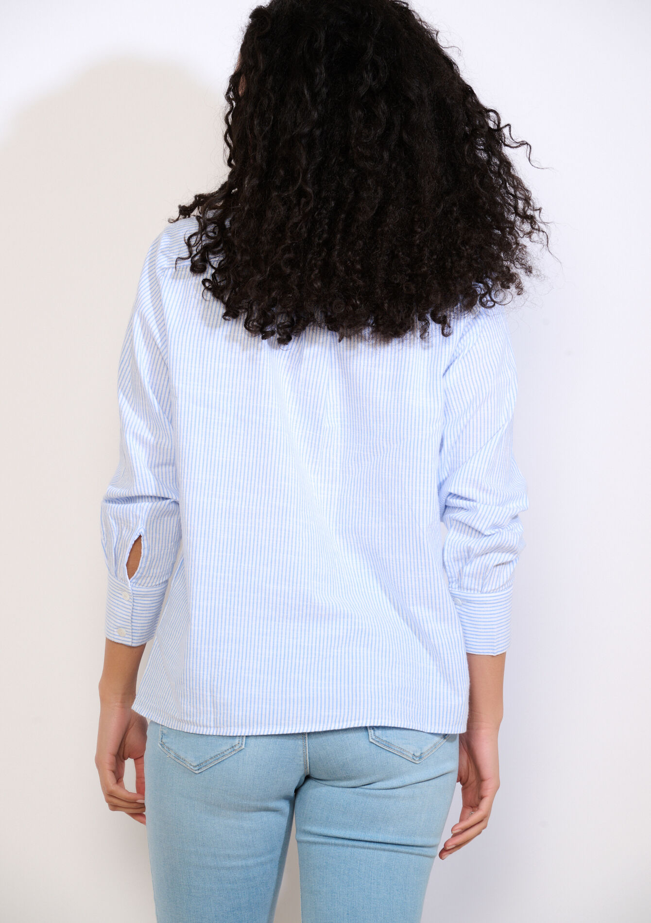 Gestreept hemd met borduurwerk - BLUE PASTEL - 05702951_3003