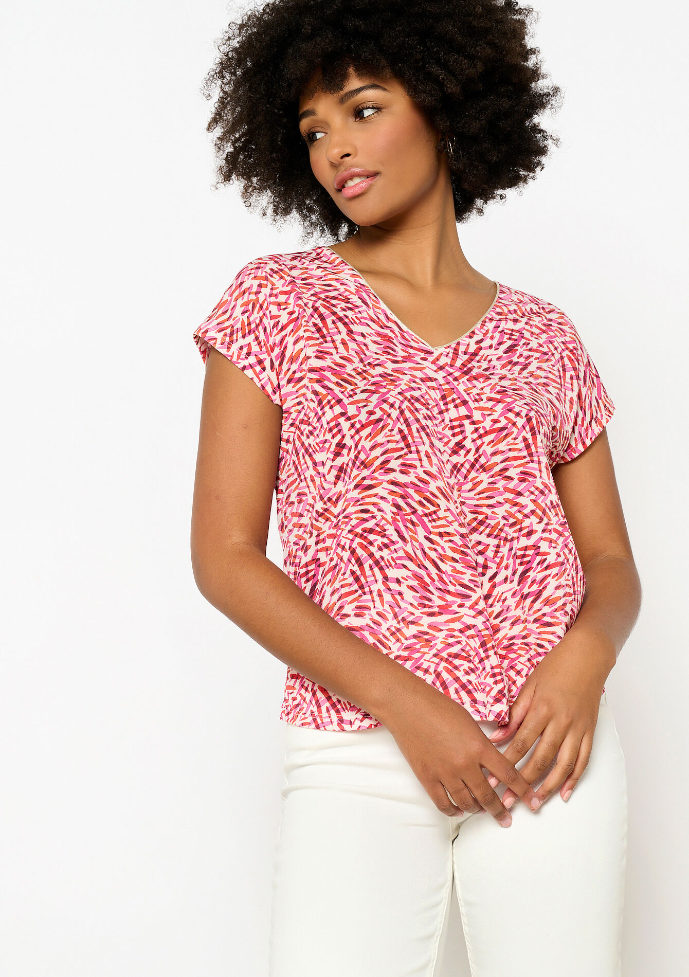 T-shirt with print, T-shirt with print - RED FRAMBOISE - 02301573_1496