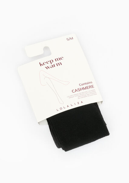 Opaque cashmere tights - BLACK - 17002032_1119