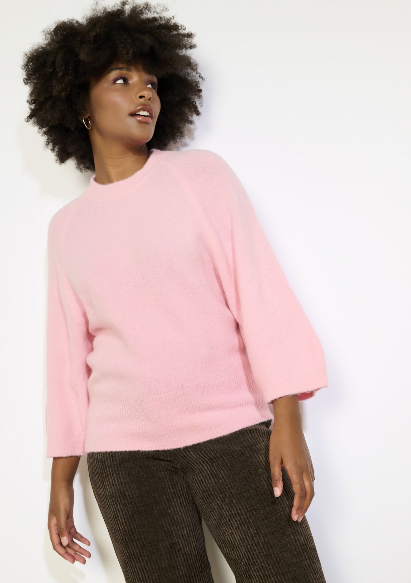 Pull ample en maille douce - PINK BUBBLEGUM - 04007051_1477