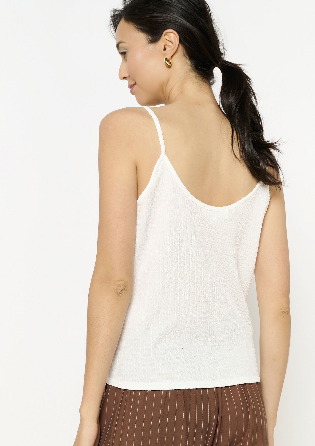 Luchtige top met knopen - OPTICAL WHITE - 02200510