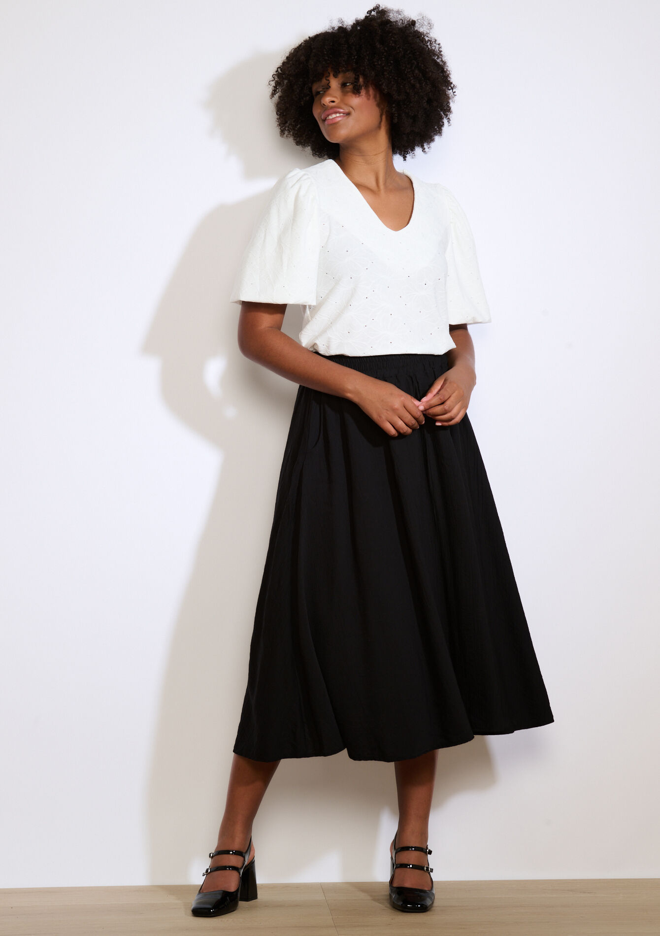 Top met pofmouwen, Top met pofmouwen - OFFWHITE - 02301892_1001