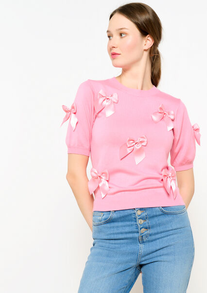 Pullover with bows - LIGHT PINK - 04006593_1303