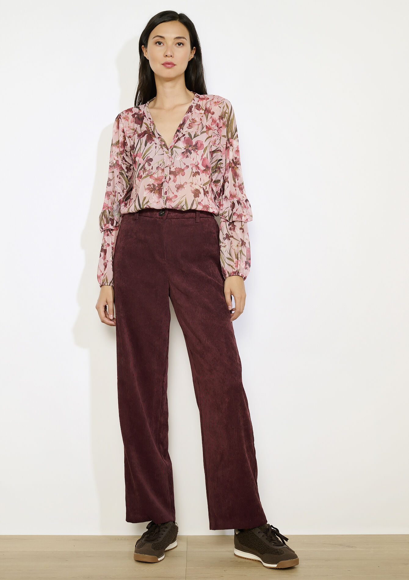 Losvallend bloemenhemd, Losvallend bloemenhemd - COSMETIC PINK - 05702936_5733