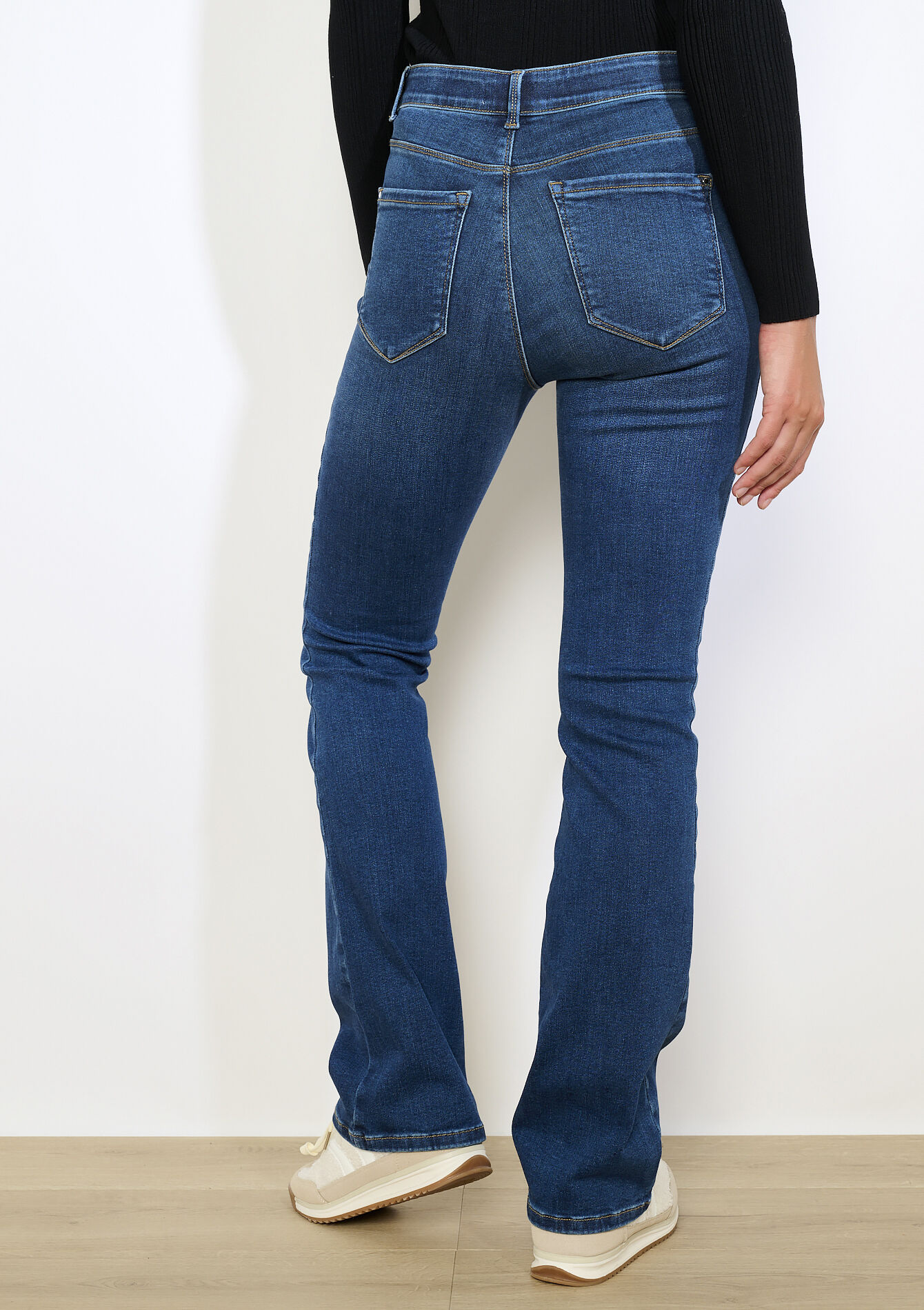Jean bootcut taille haute multi-tailles, Jean bootcut taille haute multi-tailles - DARK BLUE - 22000616_0501