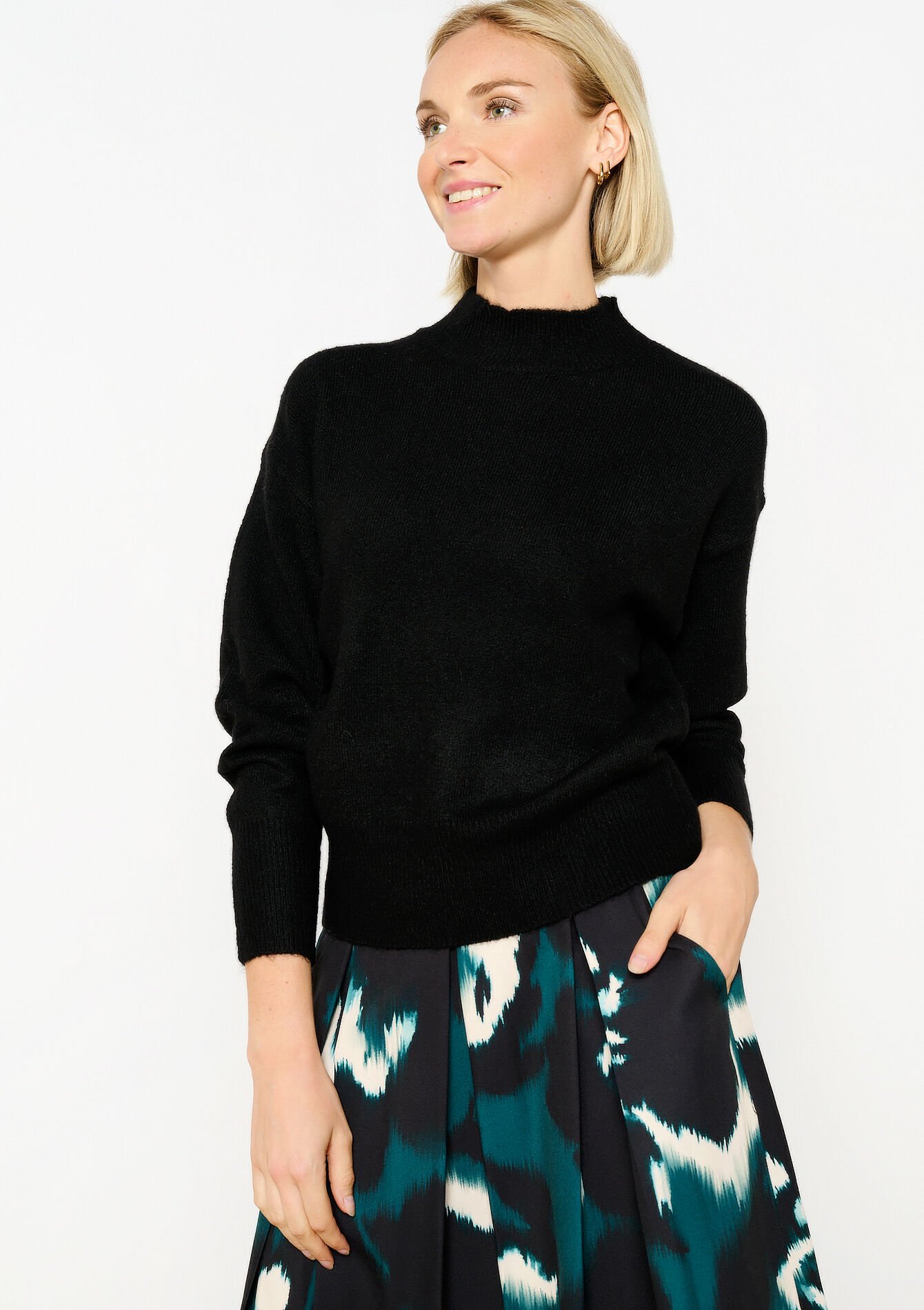 Basic trui met ronde hals, Basic trui met ronde hals - BLACK - 04006525_1119