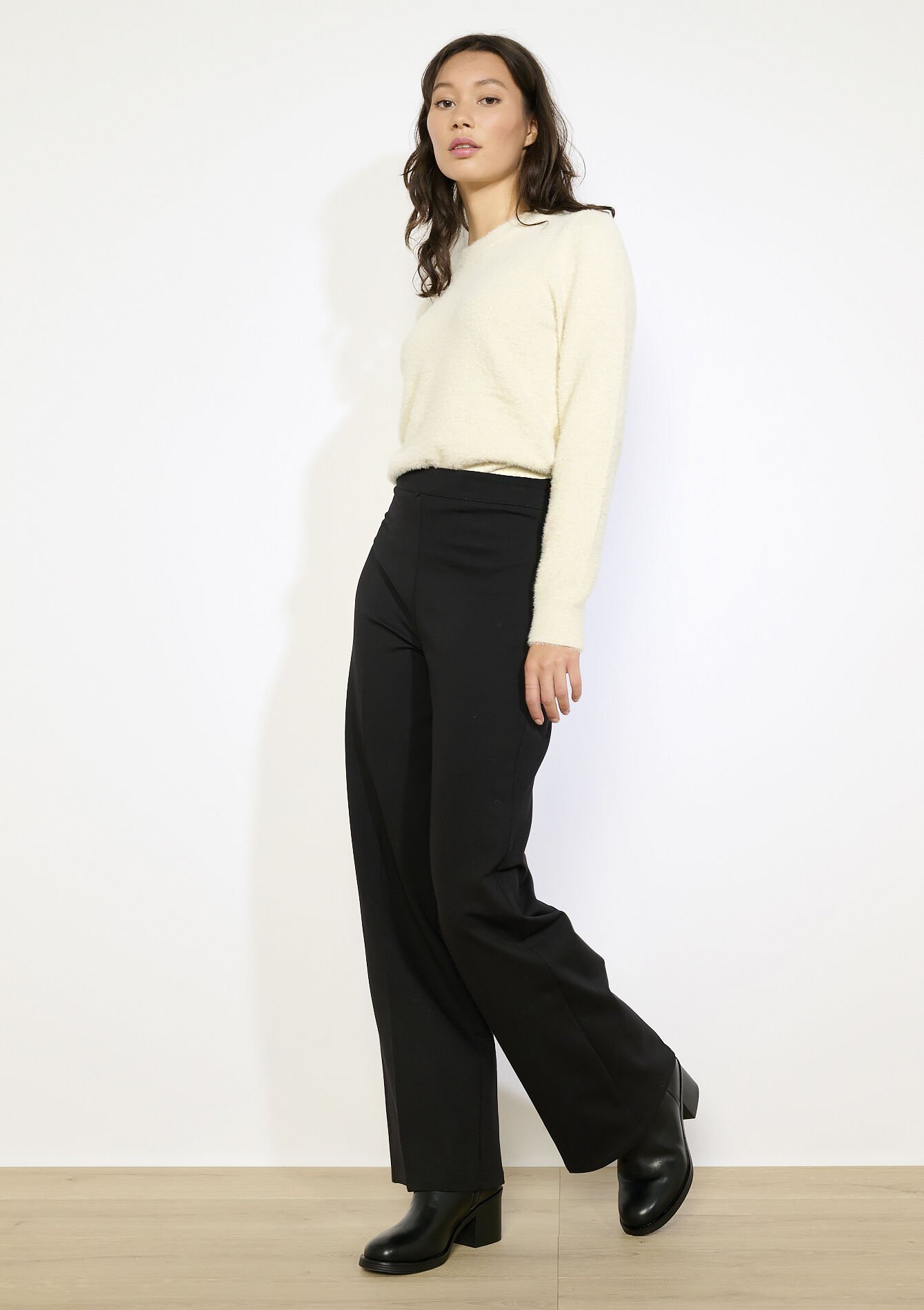 Pantalon évasé chic, , back