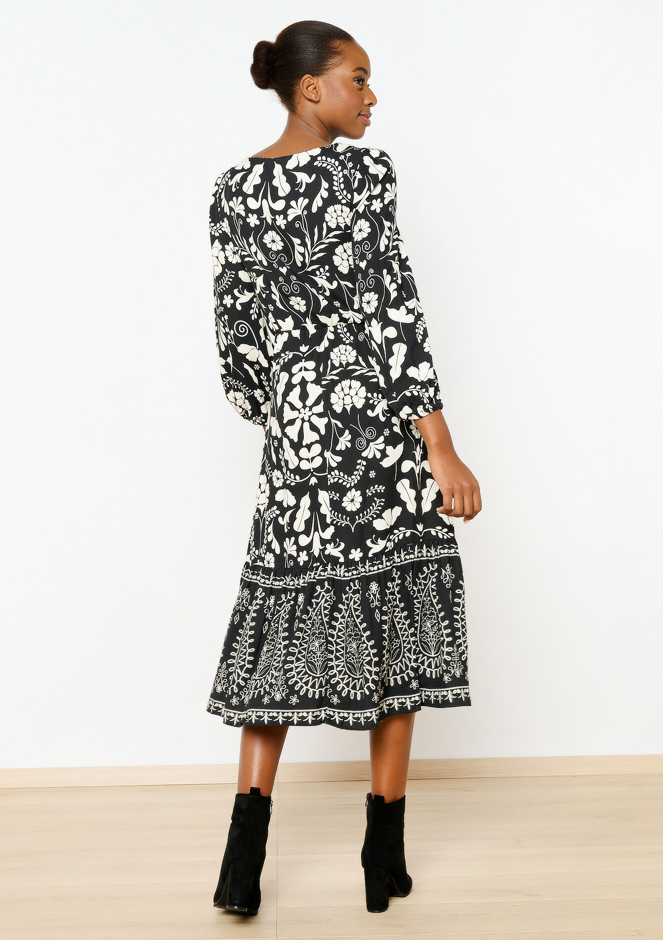 Maxi-jurk met print, Maxi-jurk met print - BLACK - 08602231_1119