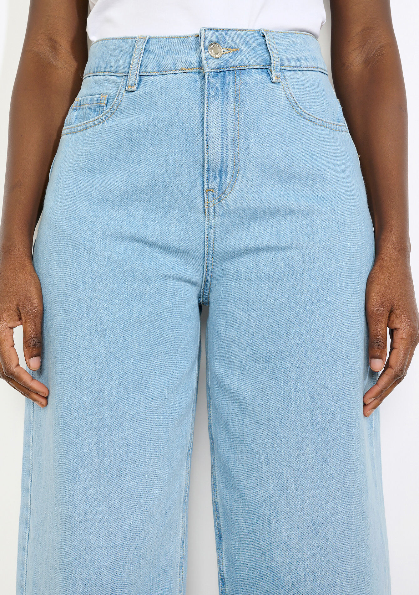 Jean large taille haute, Jean large taille haute - BLUE BLEACHED - 22000661_0502