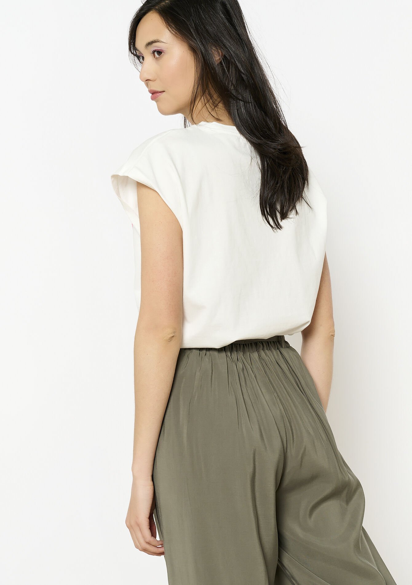 Losvallend bloemen t-shirt, Losvallend bloemen t-shirt - OPTICAL WHITE - 02301780_1019