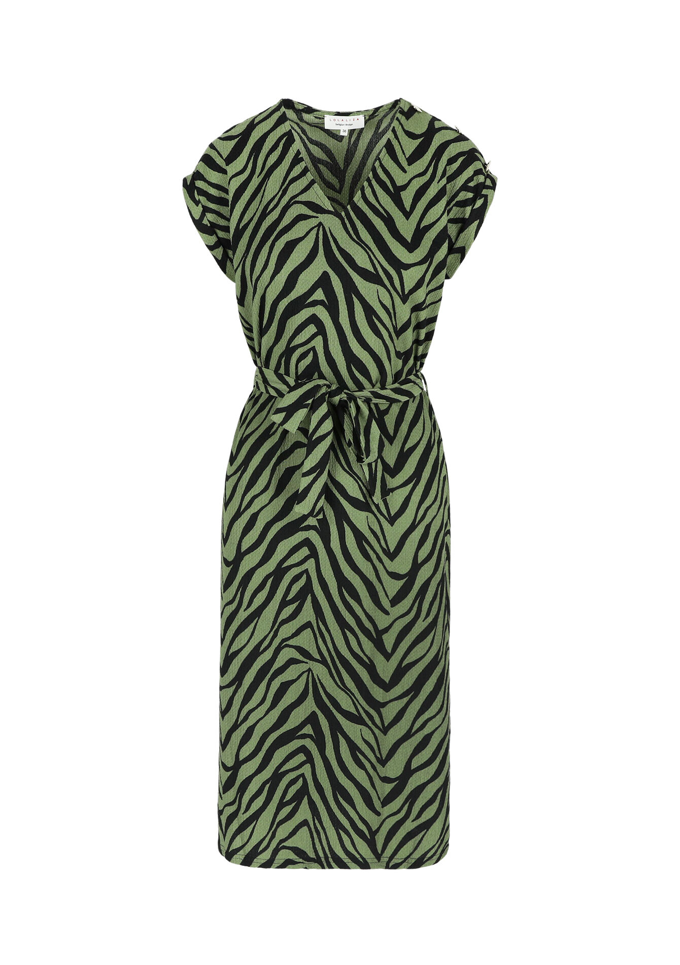 Rechte jurk met zebraprint - KHAKI MED - 08103796