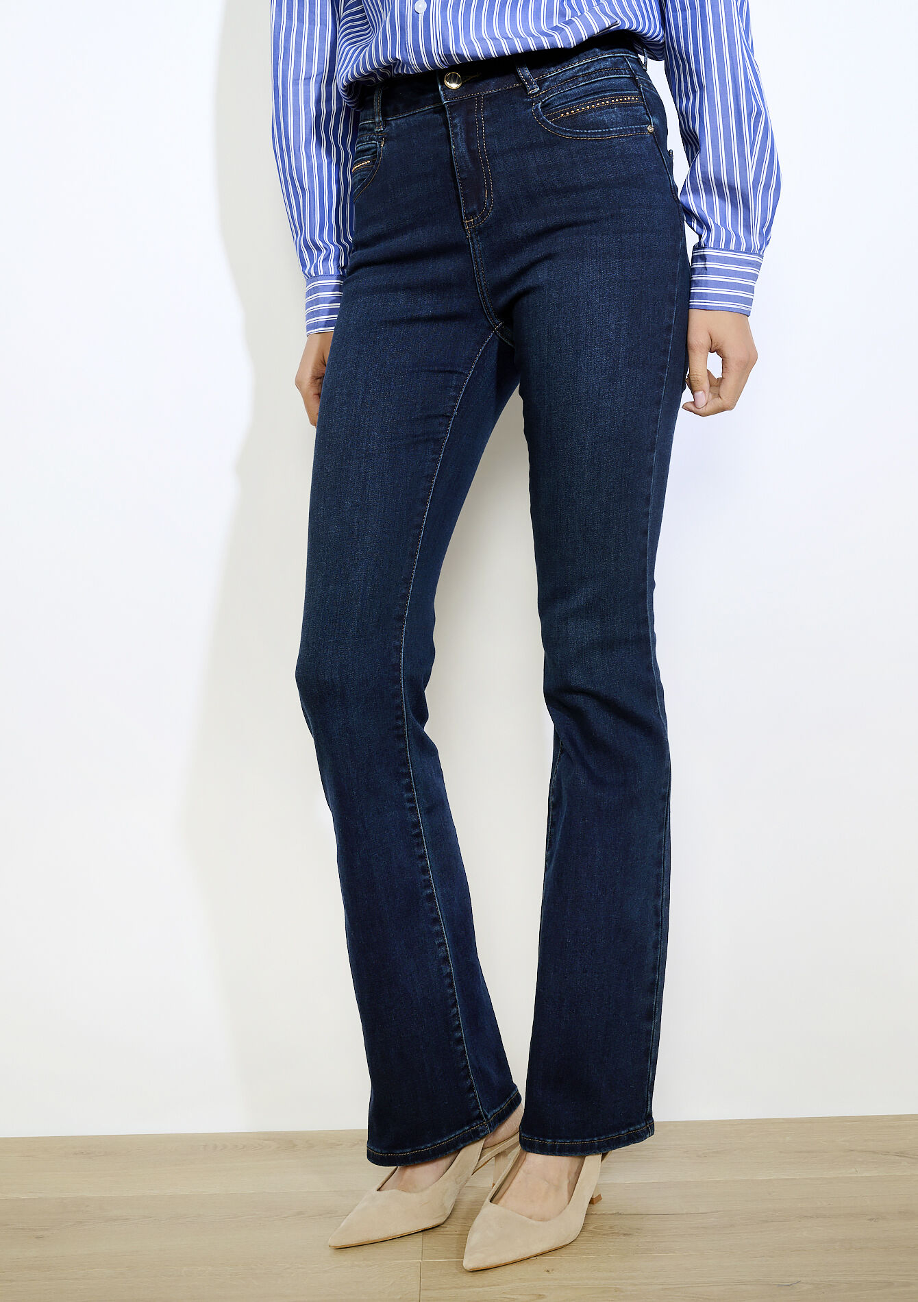 Jean bootcut taille haute, Jean bootcut taille haute - DARK BLUE - 22000603_0501