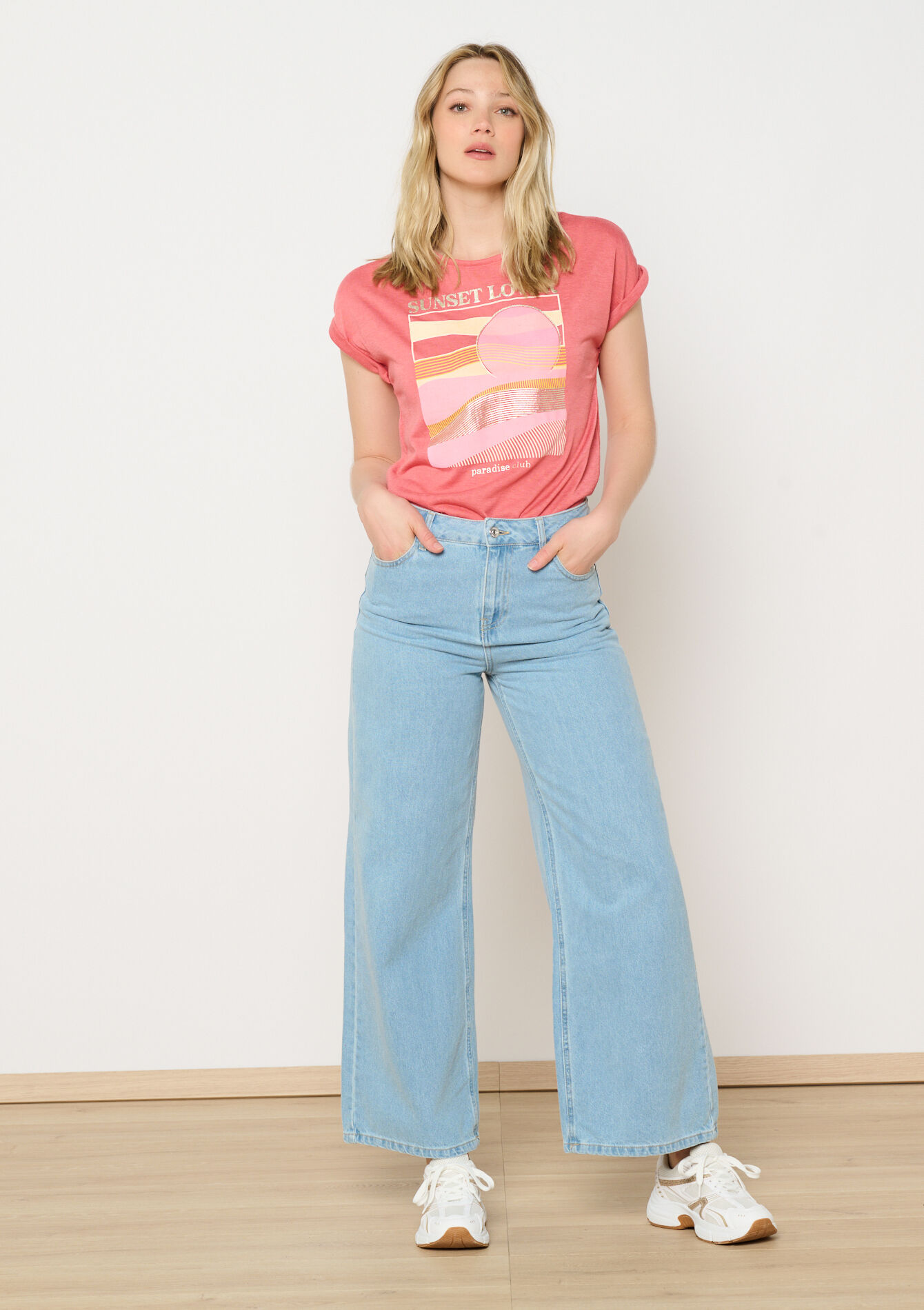 Tropical print t-shirt, Tropical print t-shirt - COSMETIC PINK - 02301690_5733