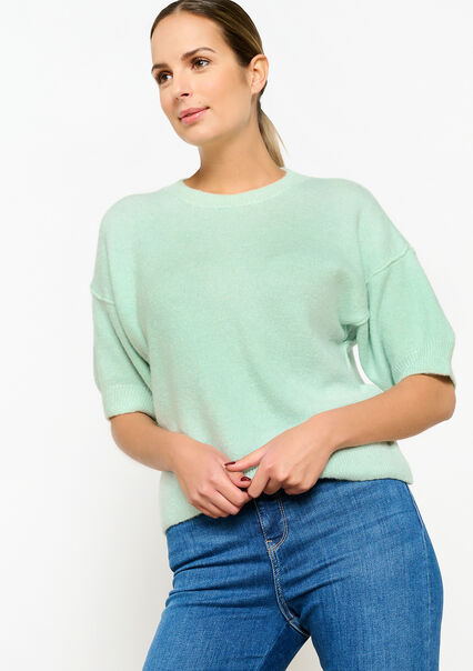 Short-sleeved pullover - LIGHT GREEN PASTEL - 04006472_1822